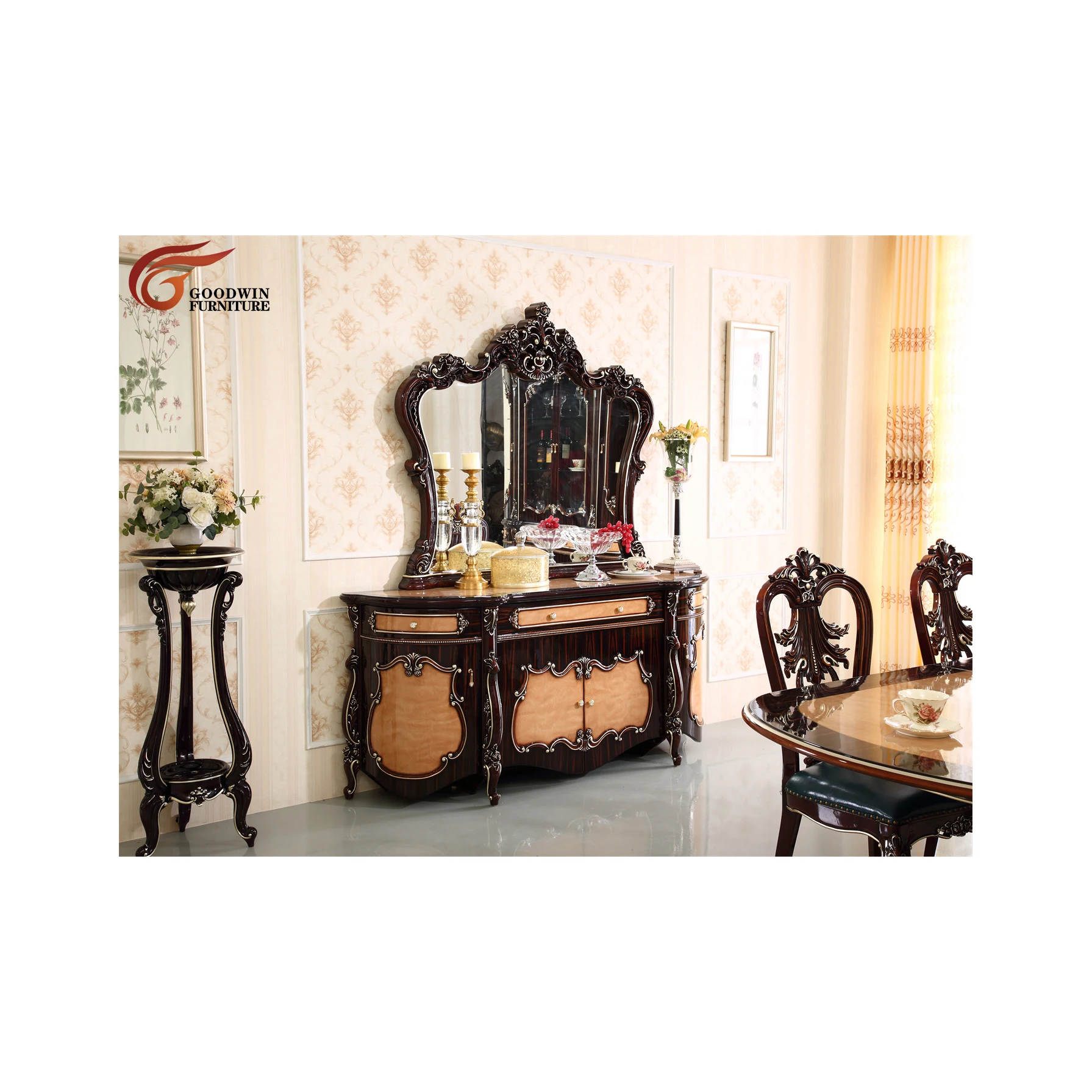 Best Selling Classic Antique Style Home Use Dining Room Furniture Dining Room Decor Side Cabinet GD79