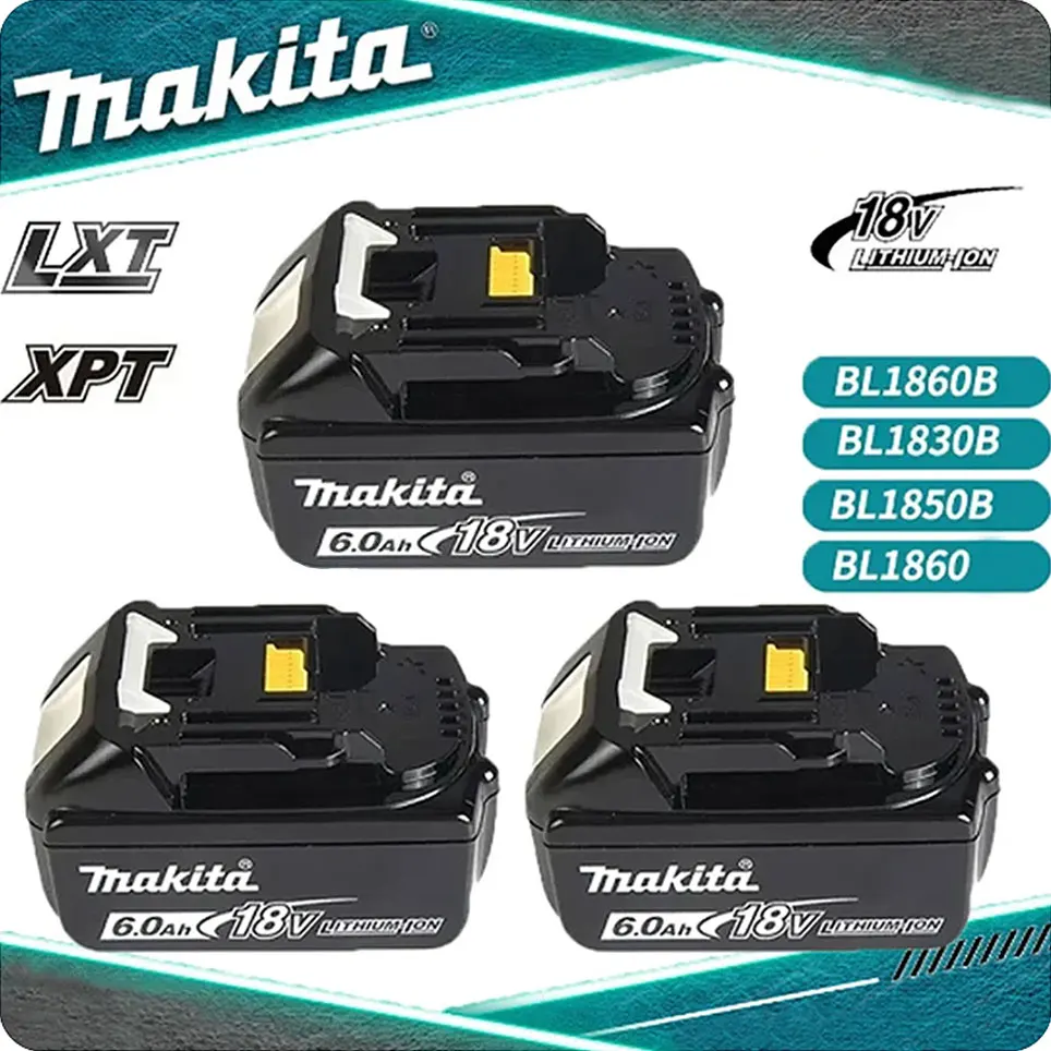 

Makita-100 % оригинальная перезаряжаемая аккумуляторная батарея для электроинструмента 6,0 Ач 18 в BL1830 BL1850 BL1840 BL1860 BL1815, сменная искусственная литий-ионная