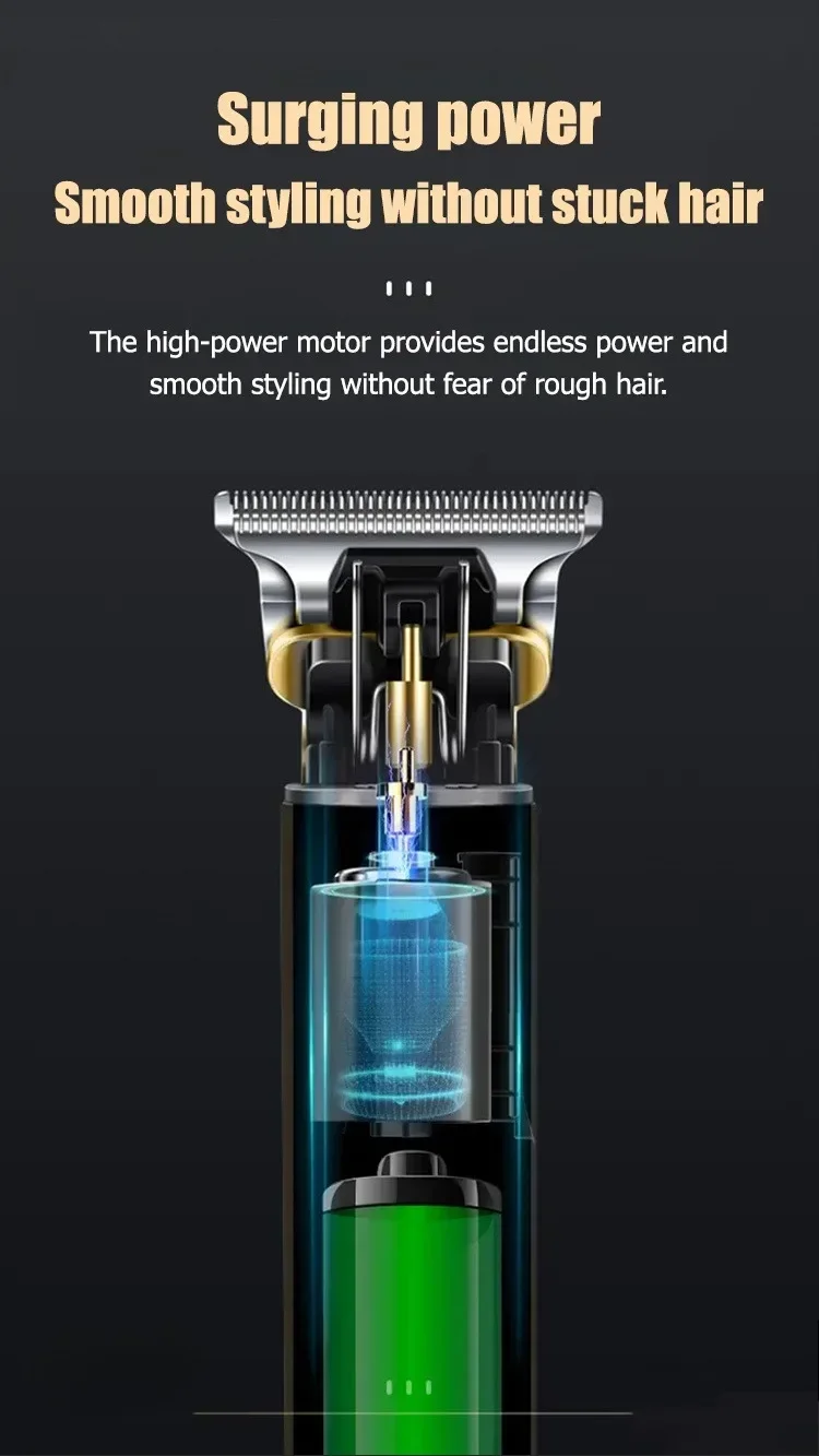 Elektrische Haarschneidemaschine Vintage T9 Clipper Haar wiederaufladbar Mann Rasierer Trimmer für Herren Friseur professioneller Haarschneider – Detail 11
