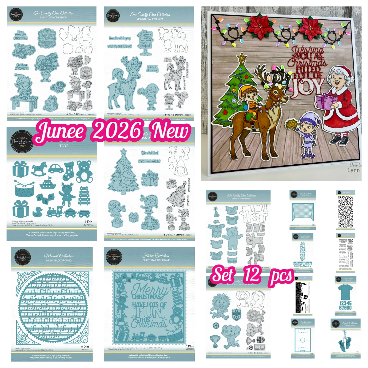 Jamie Rodgers Crafts Christmas Toy Frame Santa\'s Workshop Metal Cutting Dies Stamps for DIY Handmade Scrapbooking June 2026 New