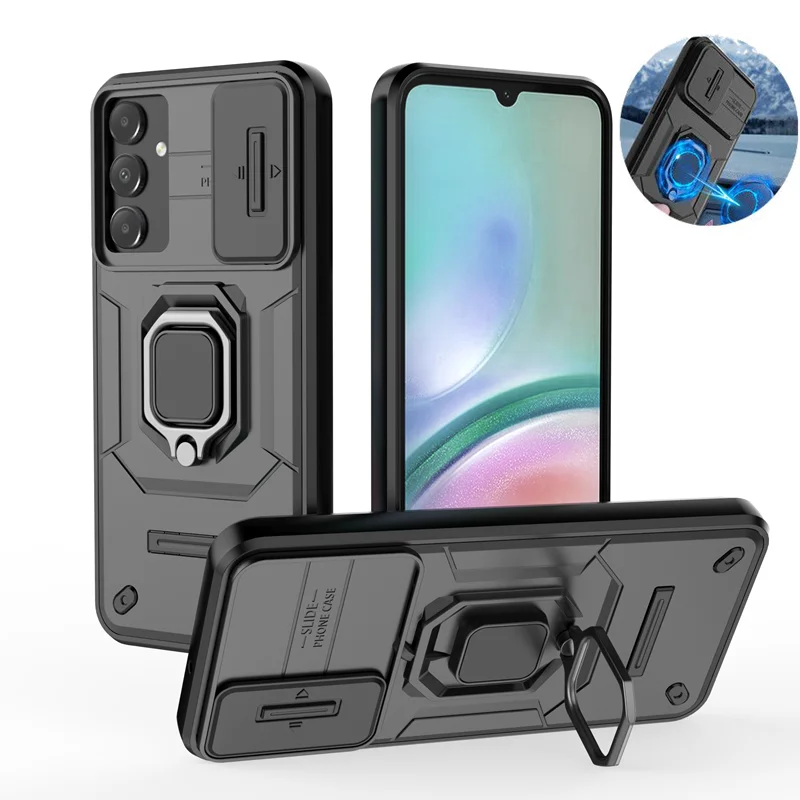 

Slide Camera Protect Armor Case For Samsung Galaxy A15 A25 A35 A55 A14 A24 A34 A54 A13 M34 M15 M55 Magnet Holder Ring Cover