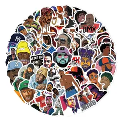 64PCS East and West Coast Rapper Graffiti Waterproof Sticker Creative Trend Decorative Decal Water Cup Skateboard