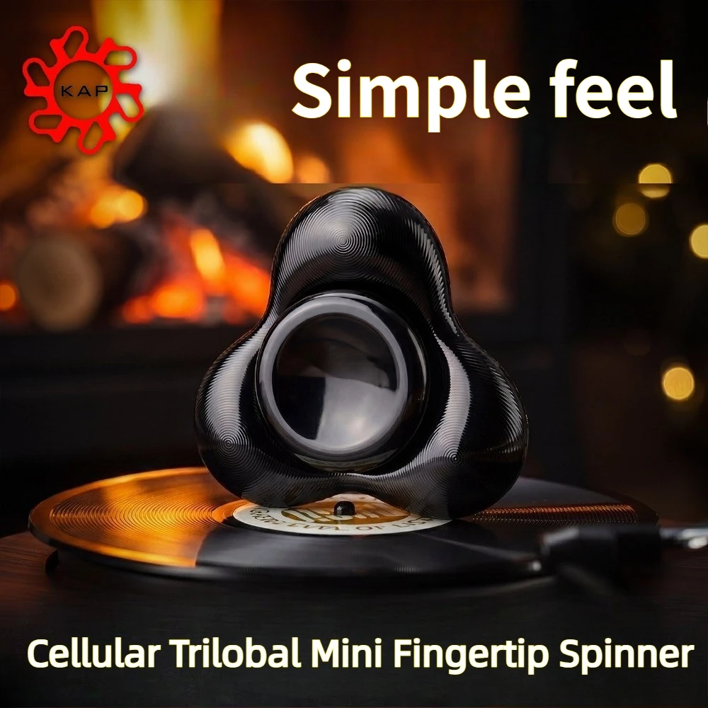 KAP EDC Cellular Three Leaf Mini Two Leaf Attack Speed ​​Hand Feel Metal Spinning Fingertip Top Decompression Toy