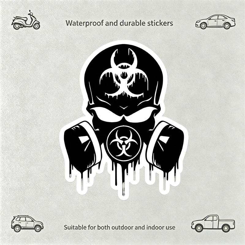 Biohazard Gas Mask Dripping Sticker Waterproof Vinyl Car Bumper Decal