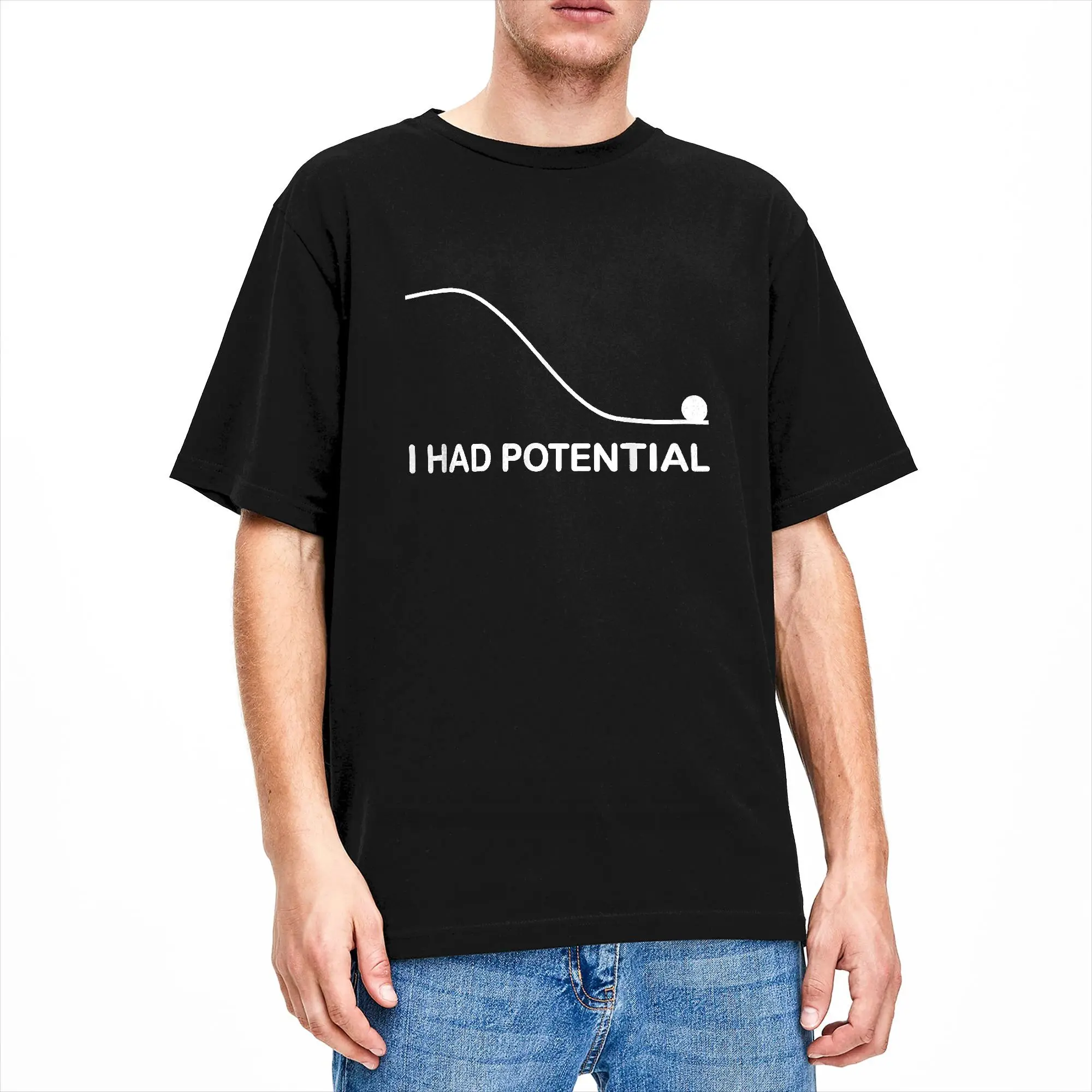 Vintage T Shirt Summer I Had Potential Hip Hop T Shirts  100% Cotton Tee Shirt for Men Awesome Short Sleeve Tees