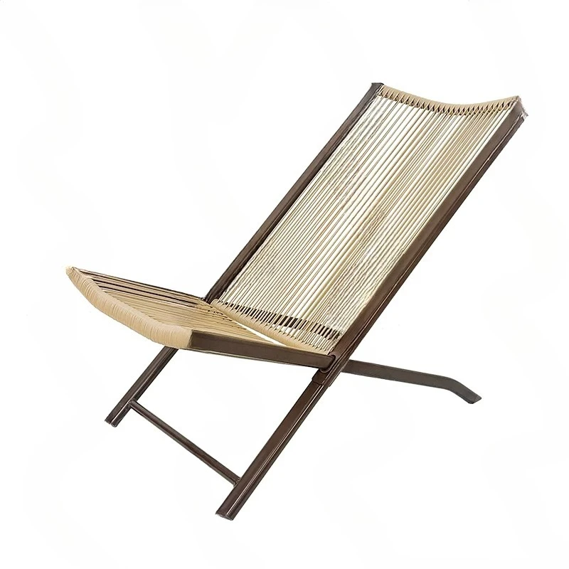 Recliner Chair Balcony Patio Home Leisure Chair Backrest Rattan Sofa Outdoor Single Woven Rattan Nap Rest