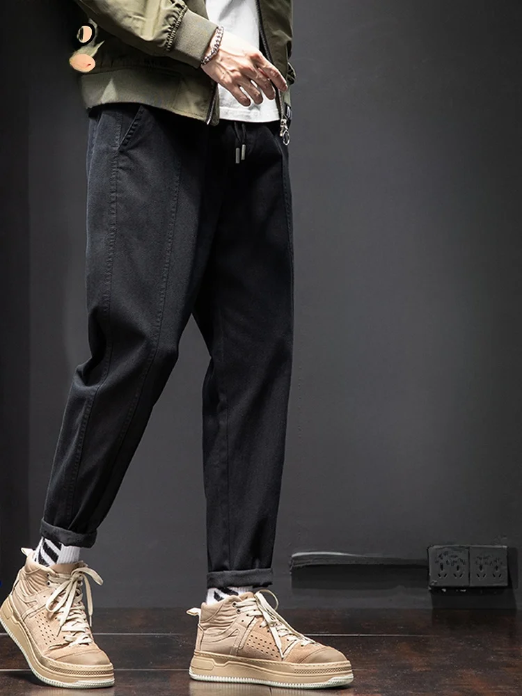 

PaulFrank Men's Fce Lined Casual Pants Spring Autumn Loose Straight Leg Nine Point Sports Trousers Comfortable Breathable