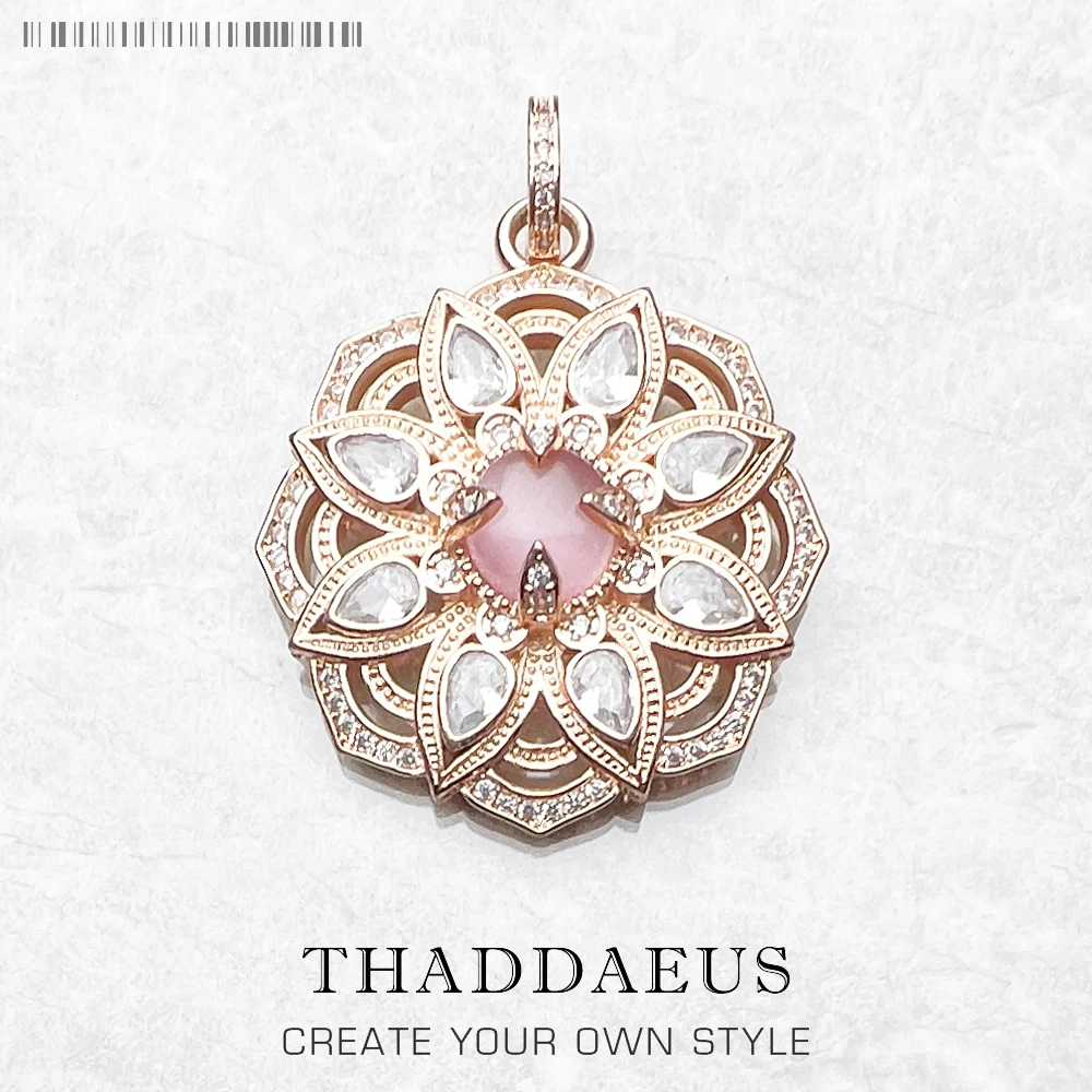 

Женский кулон в виде цветка лотоса, из серебра 925 пробы