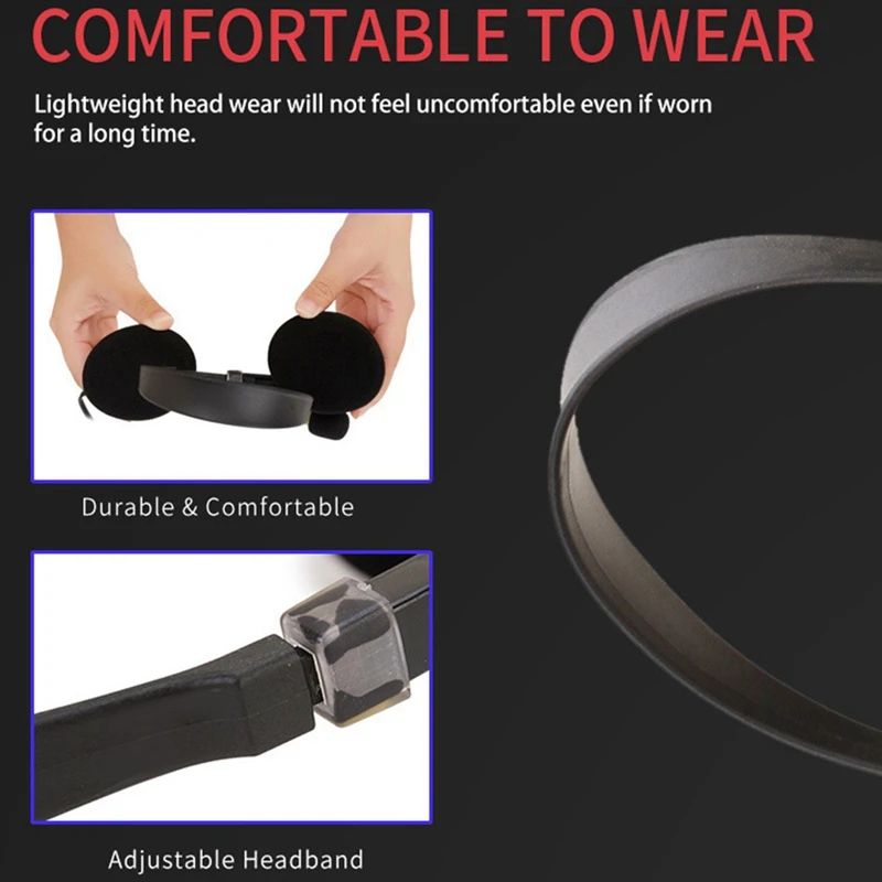 USB Computer Headset Business Operator Special Headset Wired Headset In-Line Control Headset With Typec Adapter, Durable