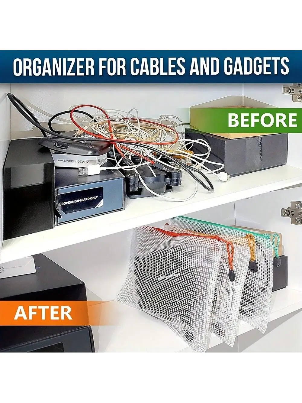 Bolsas versáteis à prova d'água com zíper, organizadores transparentes de vários tamanhos com zíperes coloridos para viagens, escola e casa