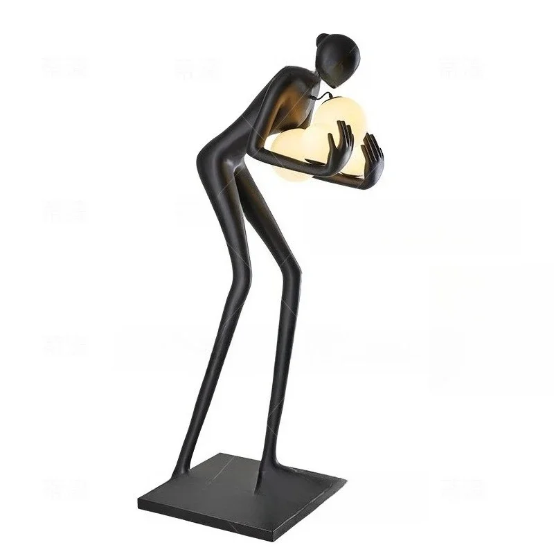 

Nordic creative humanoid, art sculpture floor lamp home, exhibition hall window art, large floor-to-ceiling ornaments