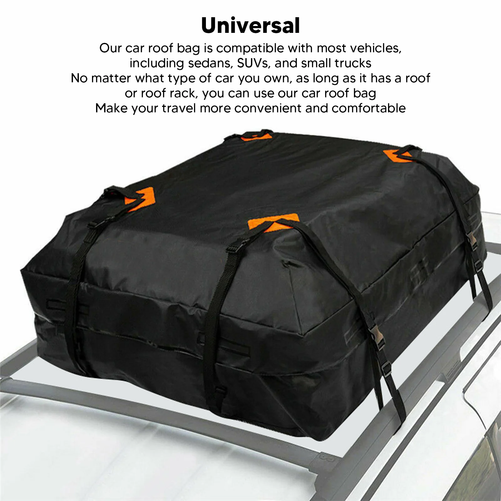 

ZK30 425L Waterproof Car Roof Bag Oxford Cloth Car Rooftop Cargo Carrier Roof Bag with Anti Slip Mat 600D