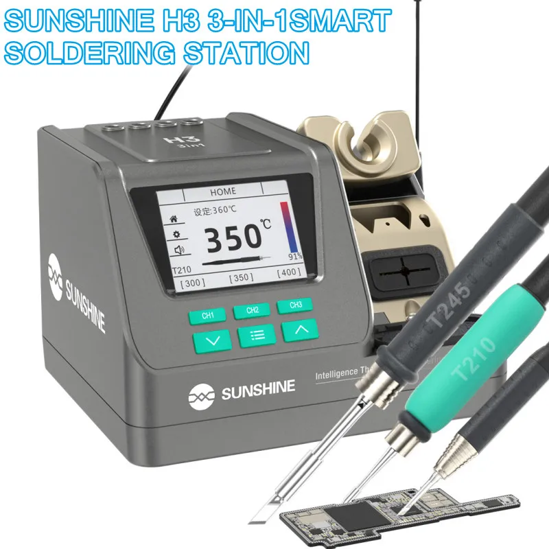 

Умная паяльная станция SUNSHINE H3 3 в 1, поддержка T210/T245/T115, интеллектуальная автоматическая сварочная станция для печатных плат для сна