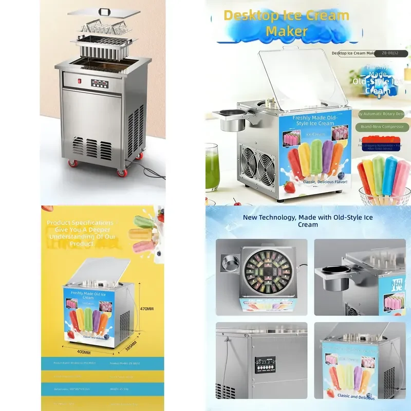Commercial Ice Pop Maker, Fast Fruit Yogurt Ice Cream Machine, Manual Popsicle Machine for Shops, Ice Lolly Maker