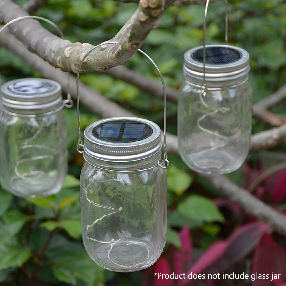 10/20LED Solar Fee String Wasserdichte Licht Einmachglas Solar Lade Garten Hochzeit Im Freien Party Dekoration Beleuchtung String
