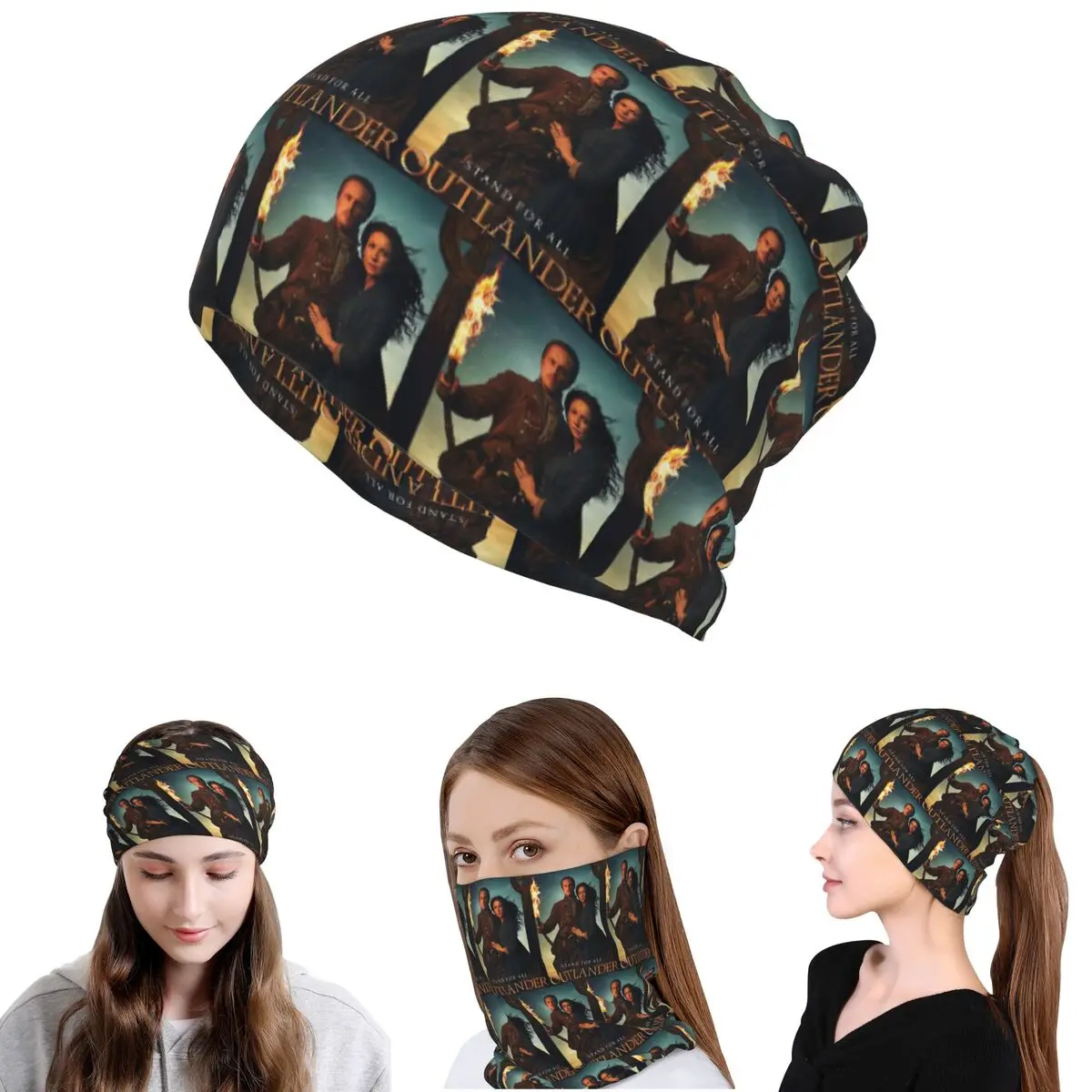 

Jamie Fraser Outlander Bandana Neck Cover Mask Scarf Warm Face Mask Beanies Hat for Men Women Adult All Season