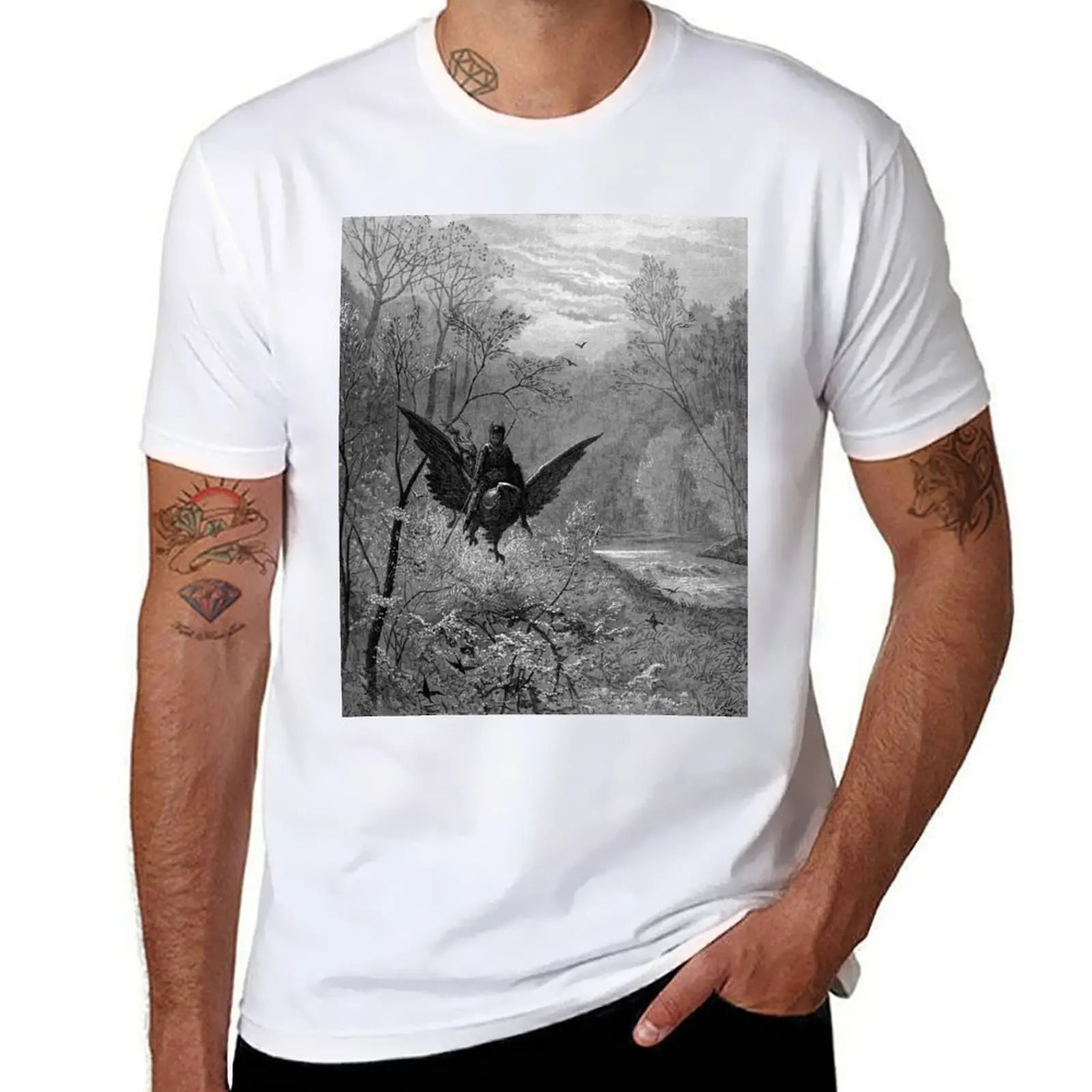 

Rugerro on a Hippogriff - Gustave Dore T-Shirt t shirts for man graphic vintage man t shirt summer T-Shirt