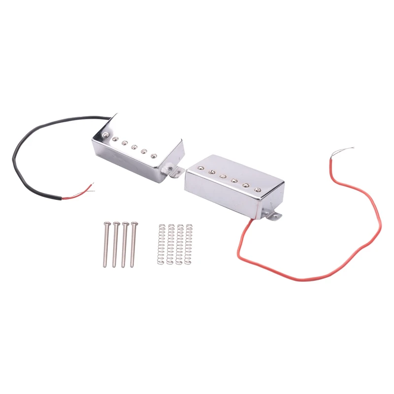 

Set Of 2 Electric Guitar Humbucker Pickup Neck Bridge Pickups For LP Guitar Accessories Chrome