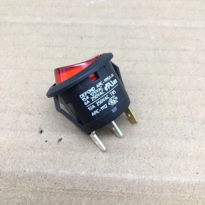 1~5PCS/LOT  Circular boat-shaped switch ARC-1115A-N 3-pin 2-position 20mm push-button switch 12A 250V