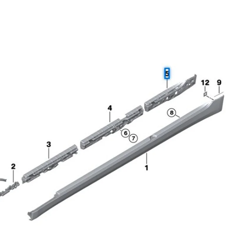 

Efficientt-1 пара задней боковой юбки, кронштейн для позиционирования панели для BMW M550i G30 Xdrive 2017-2023 51777387347/51777387348