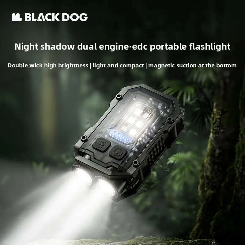 blackdog-ツインライト-edc-ミニ懐中電灯-45g-ポータブル磁気トーチ-デュアルビームクリップ＆type-c充電付き-アウトドア日常使用向け