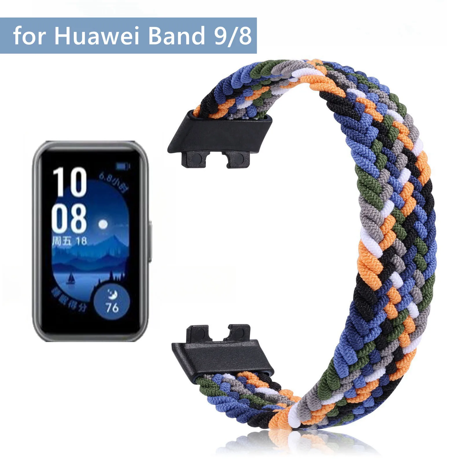 Nylon Strap for Huawei Band 9 / 8 Braided Breathable Replacement Bracelet Straps on Huawey Band8 Band9