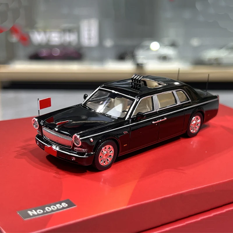 1:64 Scale Hongqi CA7601 Inspection Vehicle Simulation Alloy Car Model Static Display Collectible Toy Gift Souvenir Decoration
