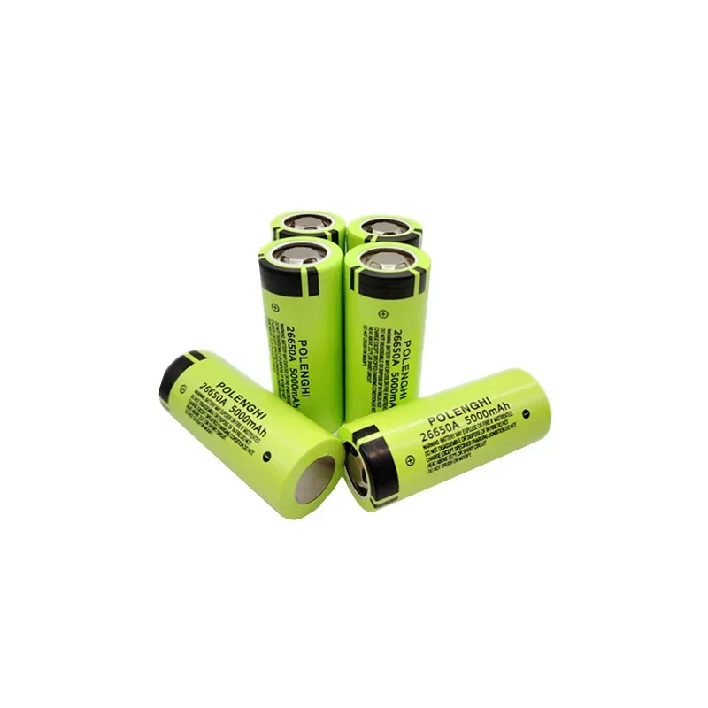 100% brand new true capacity 3.7V 26650A 5000mAh 26650 flat top lithium-ion rechargeable battery, flashlight battery