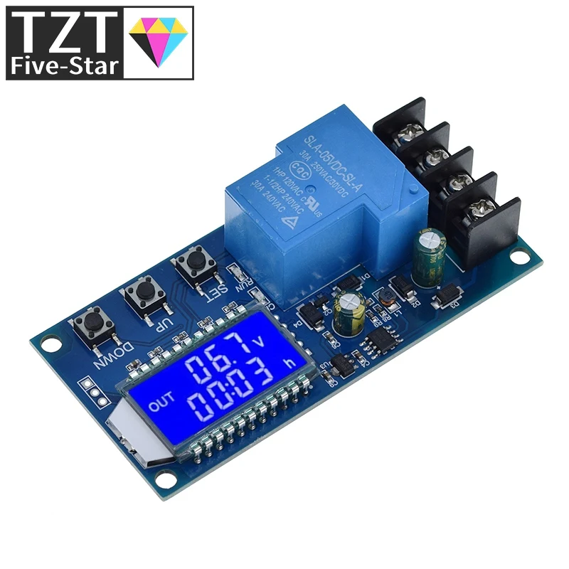 TZT 6-60V 30A Lead-acid Solar Battery Charge Controller Protection Board Charger Time Switch 12V 24V 36V 48V Battery Bapacity