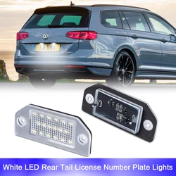 2Pcs White LED Rear Tail License Number Plate Lights For VW Passat B5 Pre-facelift 3B2 Saloon Variant 3B5 Estate Wagon B5 3B2