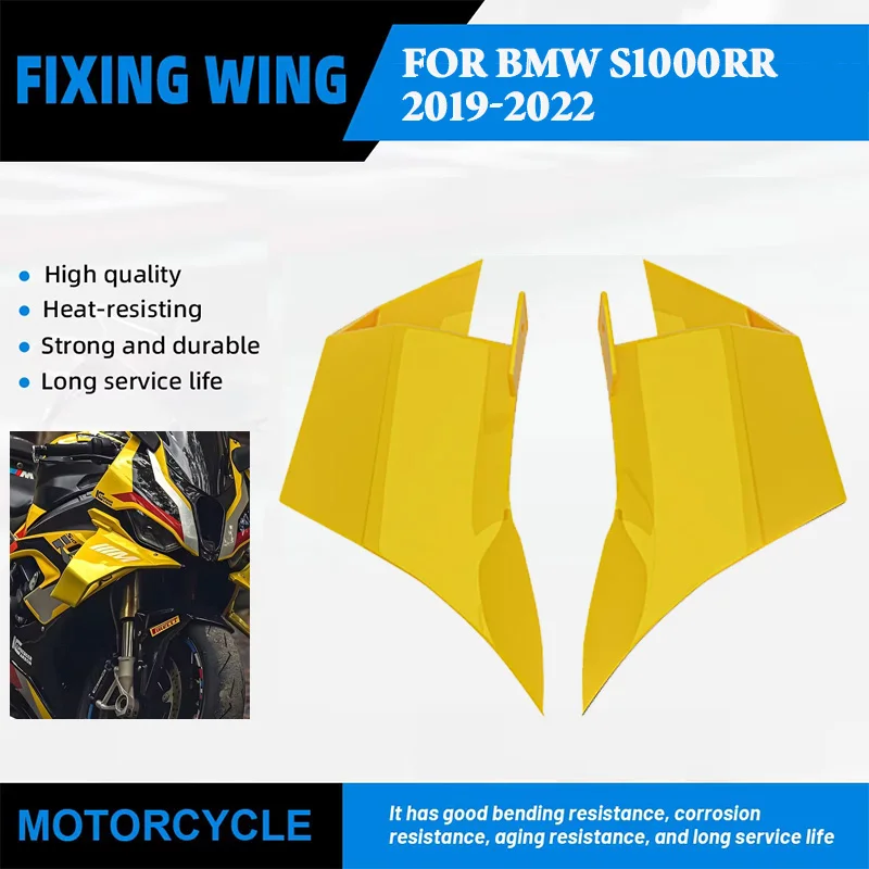 

Motorcycle Fixed Wing Spoiler Front Aerodynamic Winglets Side Wing Protection Fairing kit For BMW S1000RR 2019-2022 ABS Plastic