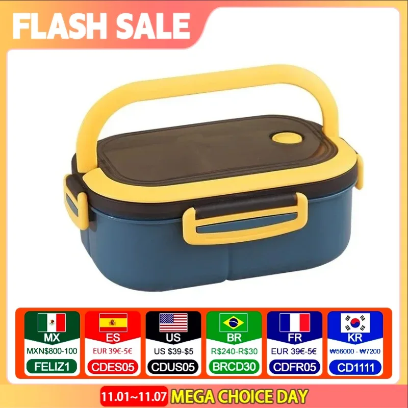 Double Bed Bento Box, Japanese Microwave Lunch Box, Office Worker Fat Reduction Meal Compartment Lunch Box Food Container