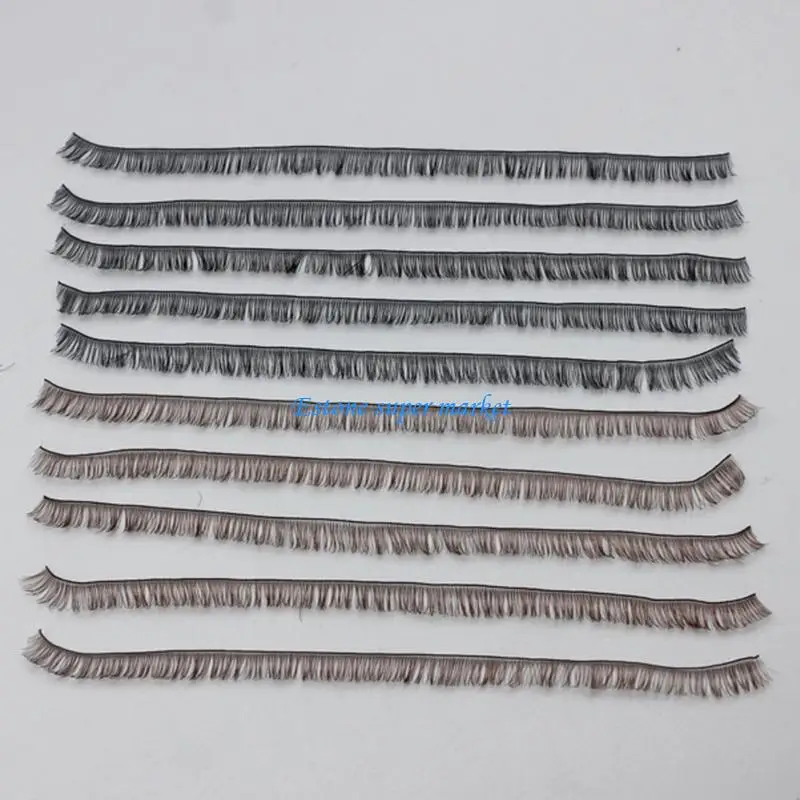 090B 5PCS Toy Doll Eyelashes Nylon Fibers Natural Curved Design Easy Adhesive Eyelash