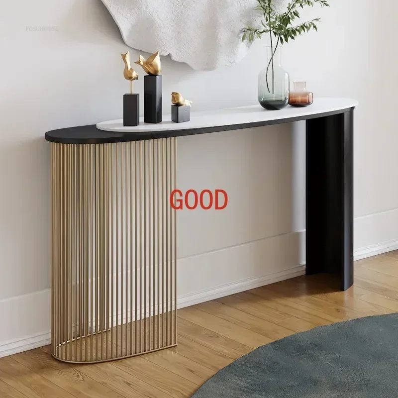 

Mesas consola pizarra lujo, coración pasillo hierro italiano, muebles para el hogar, mesa sala estar,