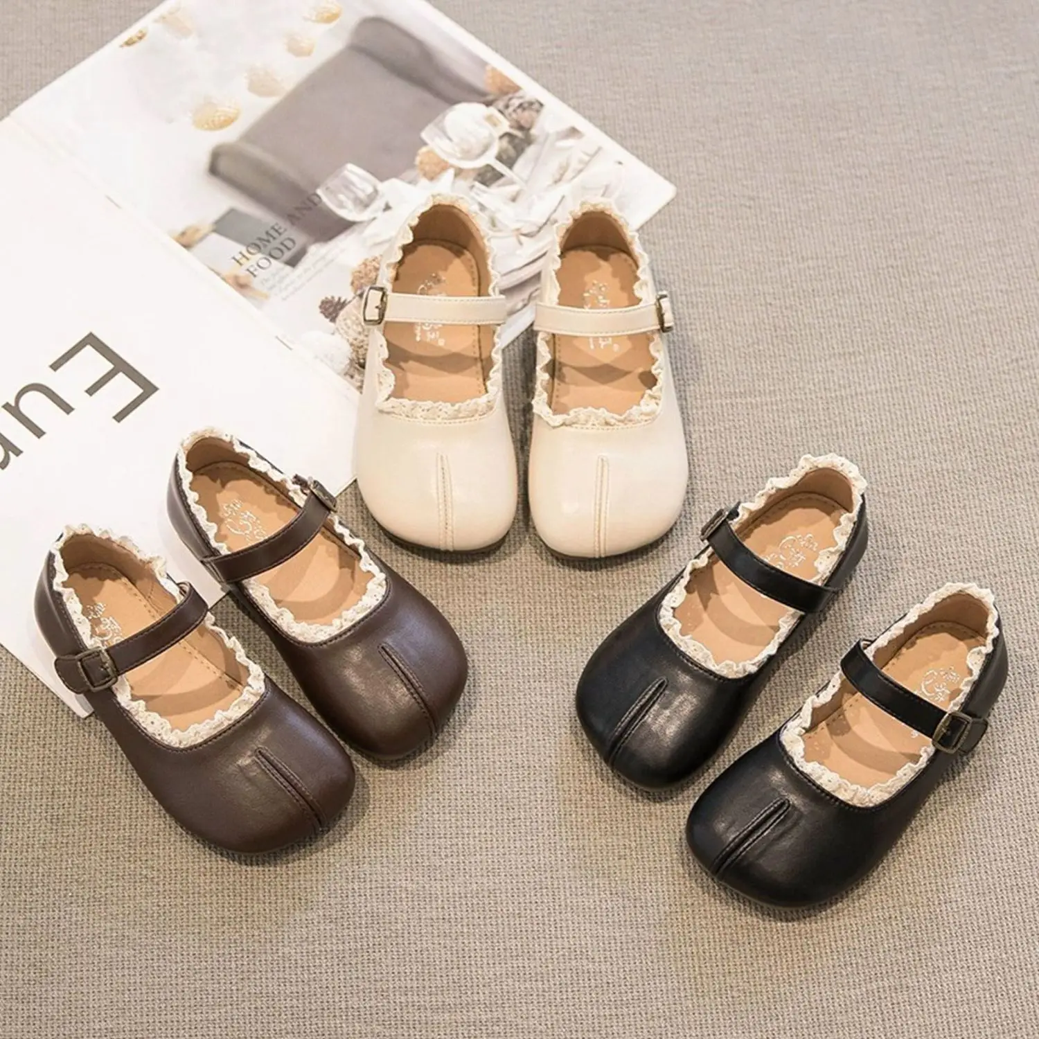 Fashion Leather Shoe Soft Soles Anti Slip Comfort Princess Shoes New Exquisite Sandals Retro Niche Girl Shoes Light Child Shoe