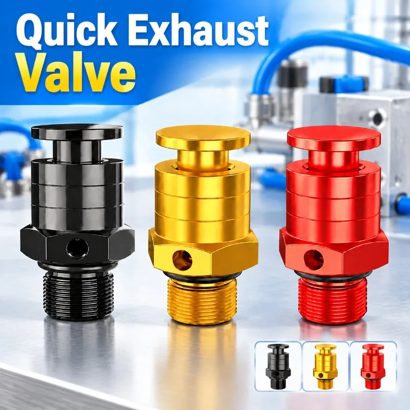 Pneumatic Quick Exhaust Valve Manual Push Switch Rapid Air Discharge Core Pressure Relief Vent Industrial Piping Control