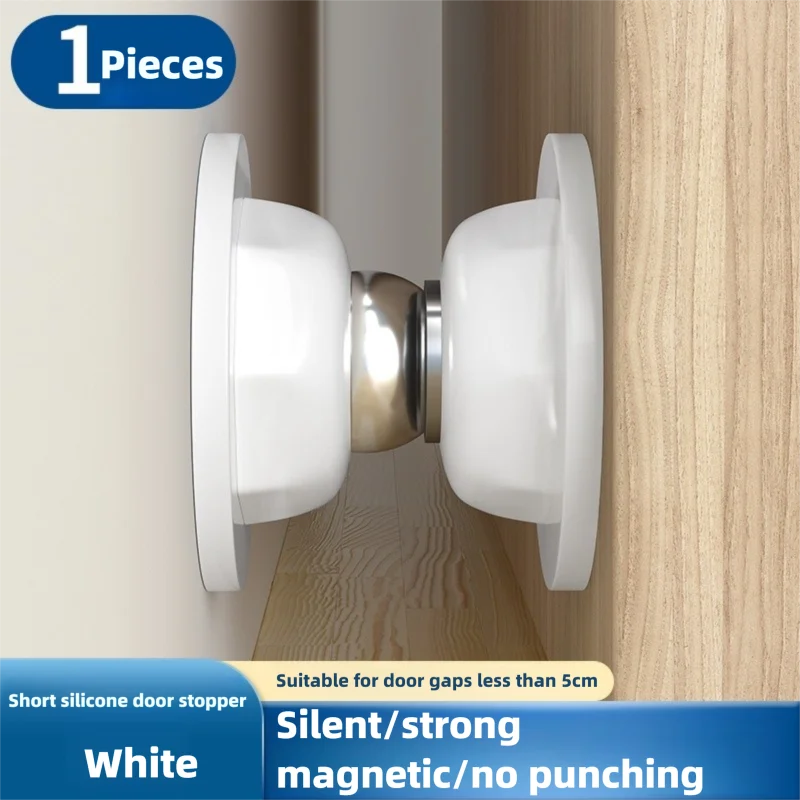 

Strong Magnetic Door Stopper Short Anti Collision Windproof Doorstop Household Free-punch Mute Silicone Door Suction