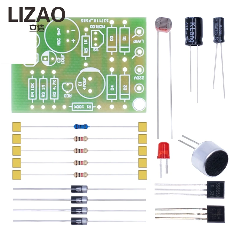 LIZAO Sound & Light Control Induction Kit with Delay Switch Corridor Voice Control Lamp DIY Electronic Suite Spare Parts