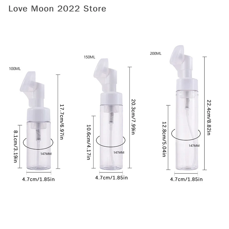 Limpiador Facial vacío de 100/150/200ml, Espuma de Gel, cepillo de lavado de cabeza, botella de espuma, tipo presión, leche limpiadora, bomba de jabón espumoso