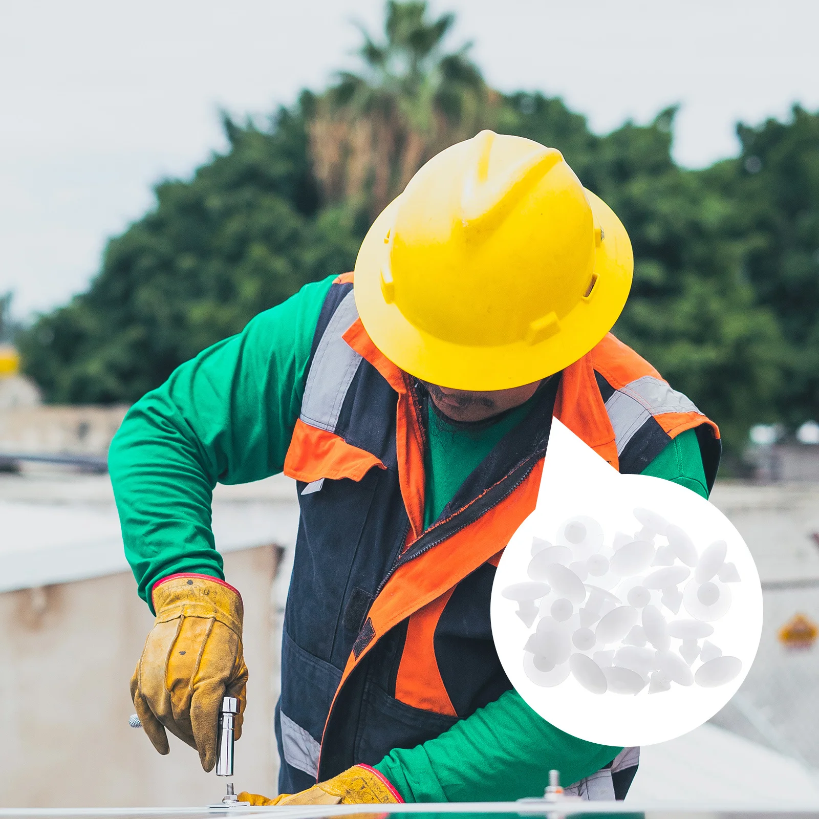 

50pcs Safety Rivets Hard Hat Liner Replacement Fasteners For Repair Rivets For Accessories Spot Insert