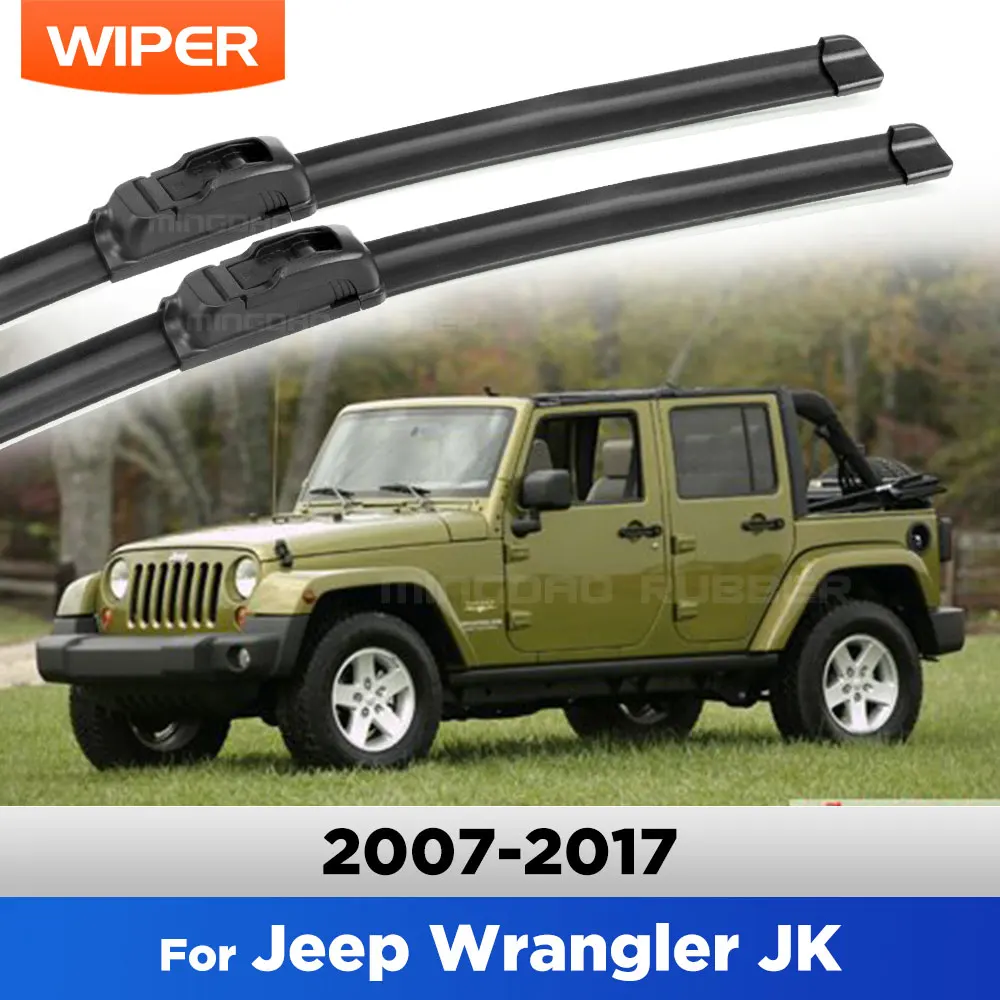 

Для Jeep Wrangler JK 2007-2017, передние щетки стеклоочистителя, лобовое стекло, чистые окна, автомобильные щетки от дождя 16 "+ 16"