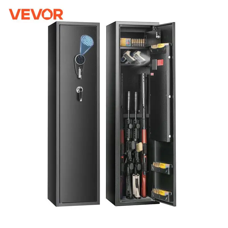 VEVOR-Gun Safe Rifle Safe com Impressão Digital e Bloqueio do Teclado Digital, Gabinete de armazenamento removível, armário embutido, 6 linhas