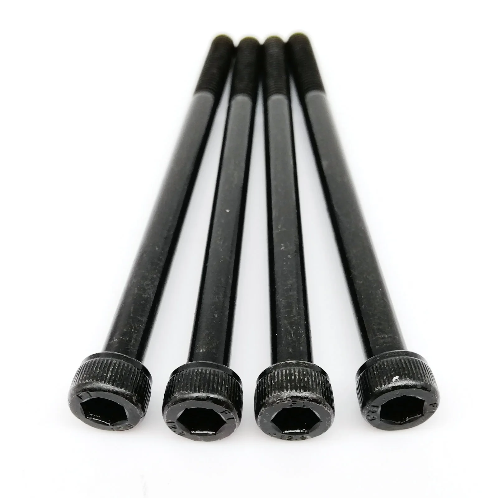 10pcs M3 M4 M5 M6 M8 Black Grade 12.9 Steel Lengthened Long Allen Hexagon Hex Socket Cap Head Screw Bolt Half Thread L=30-100mm