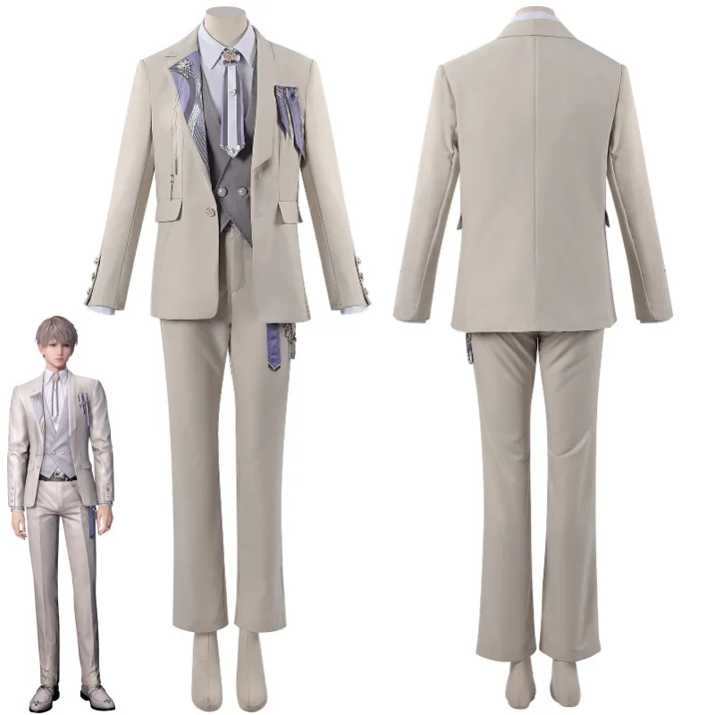 

Anime Love and Deepspace Game Cos Xavier 2025 Coat Trousers Waistcoat Shirt Brooch Tie Role-playing Uniform Set Costume
