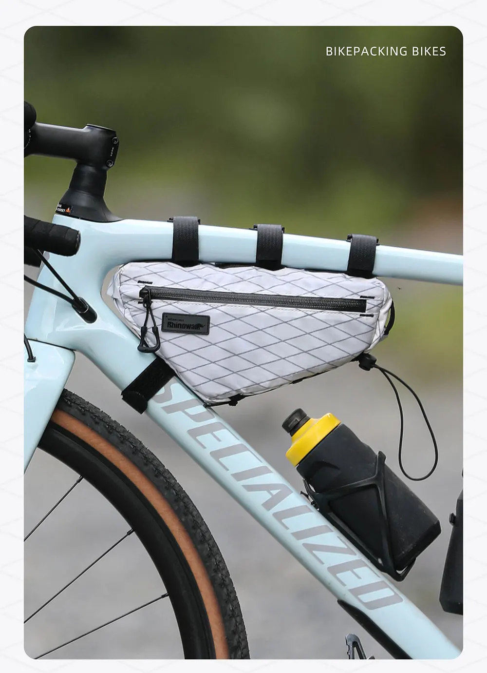 Rhinowalk Fahrrad-Dreiecksschlauchtasche, wasserabweisend, 1,7 l/2,4 l/2,9 l, Fahrrad-Rahmentasche für MTB und Rennrad, Querträger-Aufbewahrungspaket – Detail 13