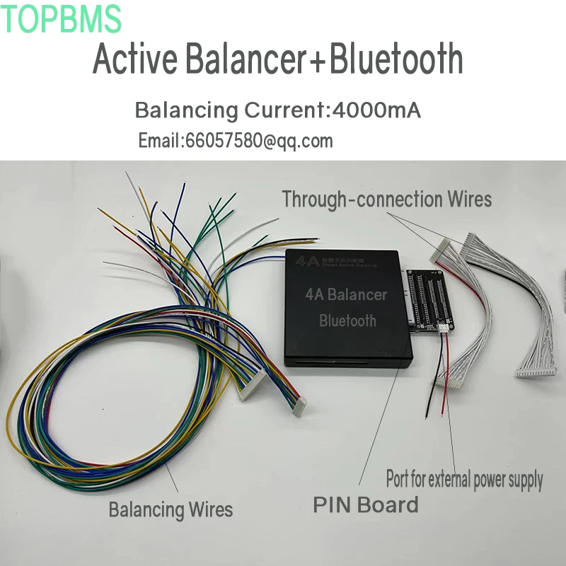 Imagem -05 - Topbms Balancer Ativo Equalizador 4a 3s24s Bluetooth App Li-ion 3.7v Lifepo4 3.2v Lto 2.3v Baterias Trabalhar com Bms em Parralel