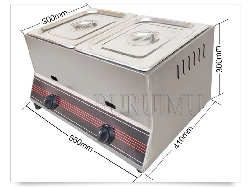 Double Cylinder Gas Fryer Professional Style Gas Deep Fryer with 2 Removable Oil Containers