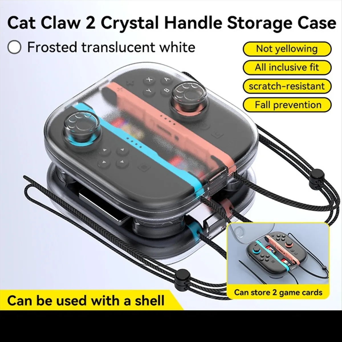 A86G NEW Cat Style Protective Case for Switch 2 Storage Case for NS2 Controller Joystick Protect Gamepads Transparent