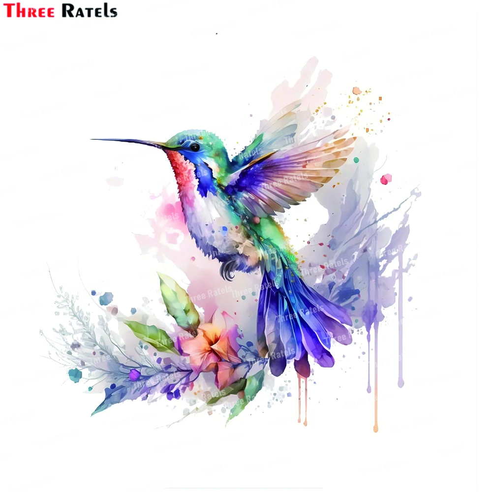 Three Ratels Watercolor Hummingbird  Wall Stickers for Room Decor Living room Bedroom Bathroom Door Decoration PVC Decals