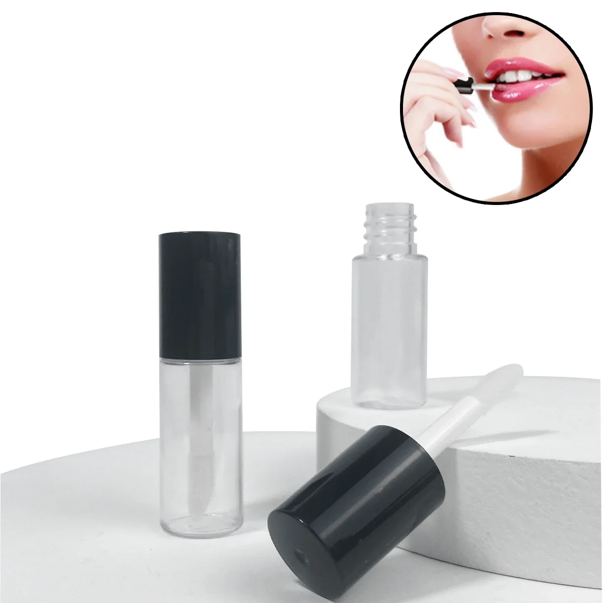 12PCS 3ML Tubo vuoto per lucidalabbra Fai da te in plastica elegante contenitore per rossetto liquido rotondo lucidalabbra campione cosmetico bottiglie riutilizzabili
